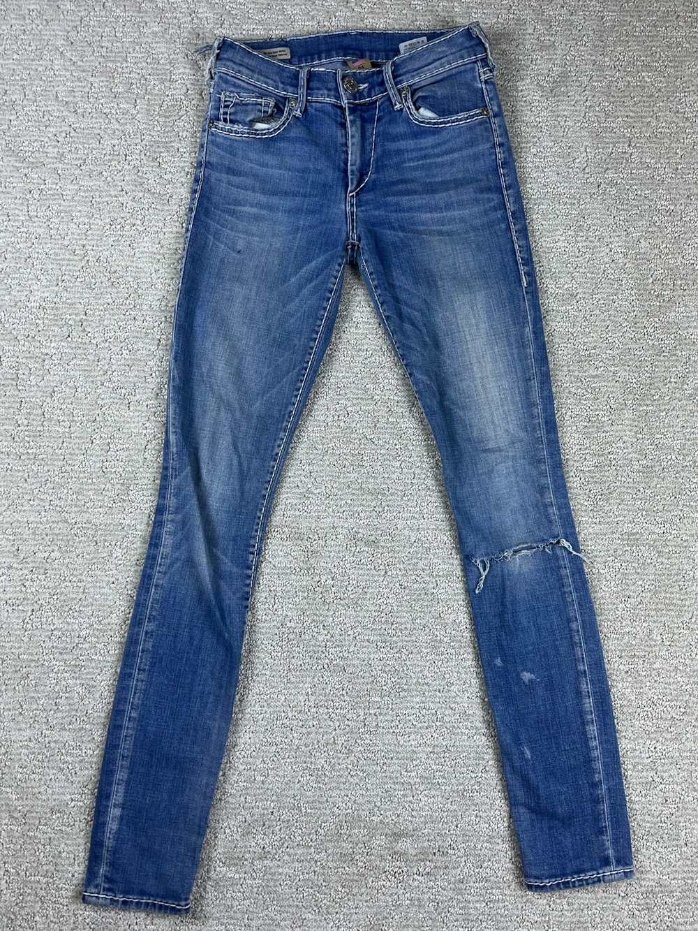 True Religion Halle Super Skinny Jeans Womens 24 Distressed USA